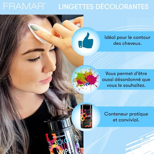 FRAMAR Effaceur De Couleur Cheveux Dissolvant De Teinture - 100 Lingettes – vue 4