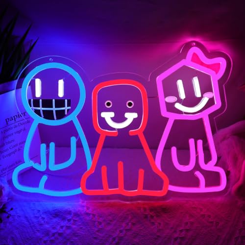 Image of Creepy Cute Came Neon Sign, Cute Cartoon Frosa LED Dimmable Wall Decor Light, Game Neon Light for Gaming Room, Bedroom & Party Background Decoration, USB Powered