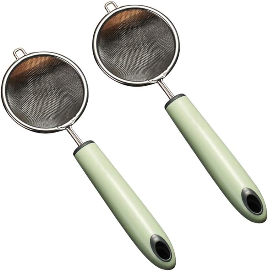 Fine Mesh Kitchen Sifter Filter Screen Stainless Steel Colander For Noodles Oil Fruit Juice, Set Of 2 (Size : S)