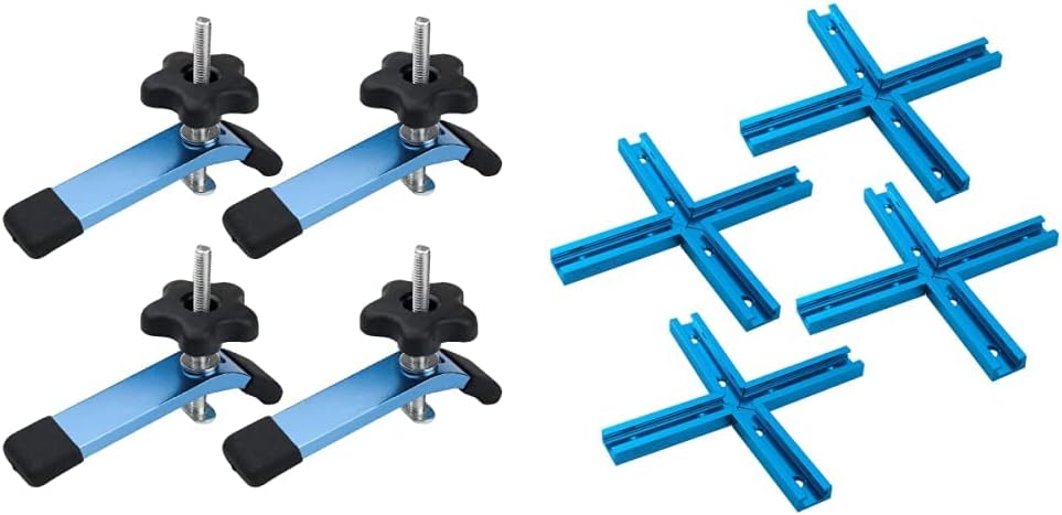POWERTEC T-Track Hold Down Clamp and Intersection Kit Bundle | Holds Workpieces Firmly in Place While Allowing Position Adjustments