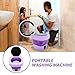 NUOBESTY Portable Washer Small Washing Machine Foldable Compact Travel Laundry Machine for Camping Dorms Socks Cleaning US Plug Sturdy Efficient Powerful Portable Laundry Appliance