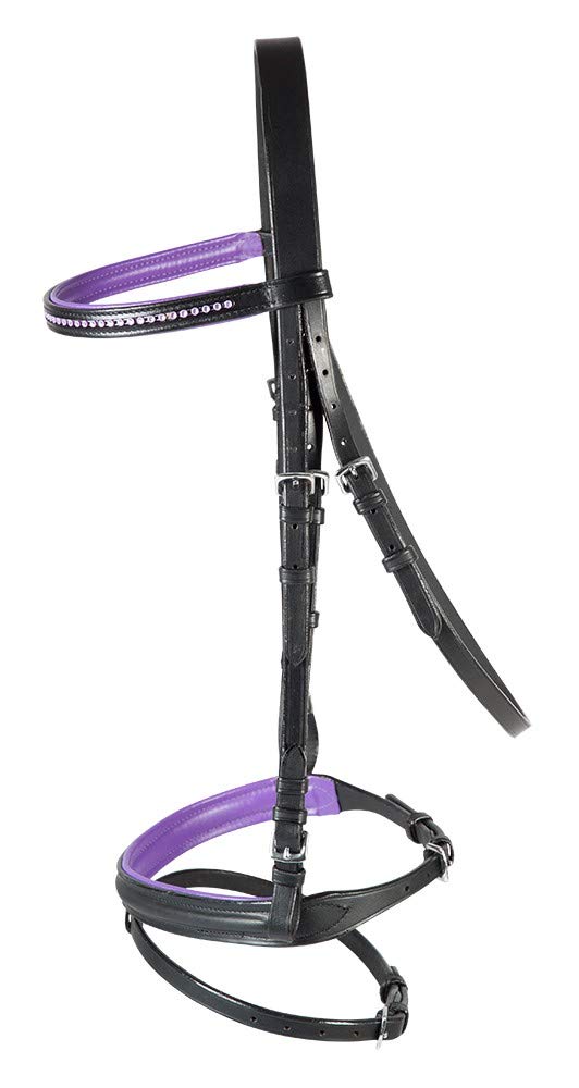 PFIFF Trensenzaum Staines schwarz-lila Mini-Mini-Shetty