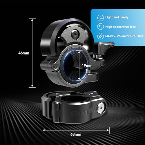 Image of Greallthy Loud Bike Bell for Adults Kids Fit 0.75-1in Handlebar | Premium aluminum&PC material, elegant & long-lasting. mounting tools included. Fits kids, city, folding, cruiser & most MTBs.