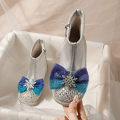 Leather Shoes For Girls Glitter Ankle Boots Kids Low Heel Dress Booties Fashion Side Zipper Short Girls Hunting Gear3