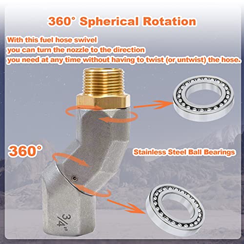 Snapklik.co : 2 PCS 1" NPT Fuel Hose Swivel Fuel Transfer Swivel 360 - View #2