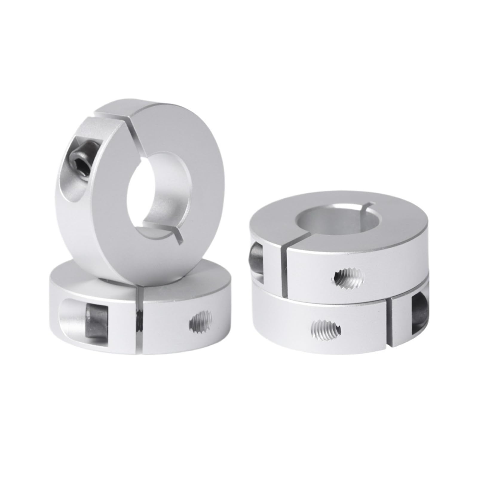 Shaft Collar 4PCS Aluminum Clamp-On Shaft Collar 30mm 10mm 8mm 12mm, Adjustable Stop Collars with Set Screw(10mm)