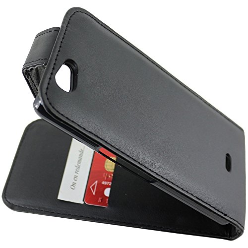 ebestStar - Coque Compatible avec Wiko Highway Pure 4G Etui Housse PU Cuir Rabat Flip, Noir [Appareil: 141.9 x 68.1 x 5.1mm, 4.8'']