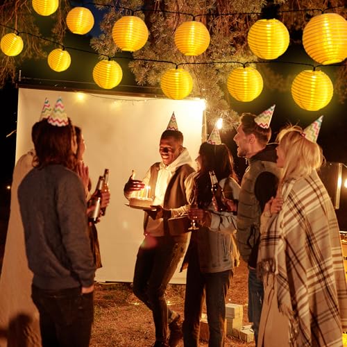 Guirnaldas Luces Solares Linternas, 6M 20 LED Solares Linternas, Impermeable IP65, Guirnalda Luces Solar 8 Modes, Interior y Exterior Decoración para Jardín, Patio, Balcón, Fiesta(Blanco Cálido) - imagen 8