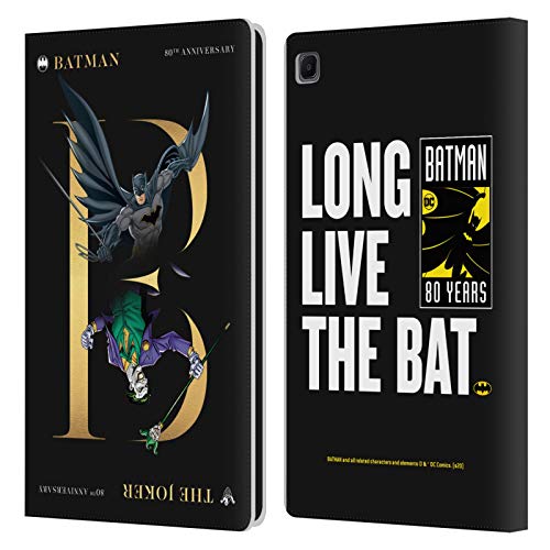 Head Case Designs Officially Licensed Batman DC Comics Joker Rivalry 80th Anniversary Leather Book Wallet Case Cover Compatible with Samsung Galaxy Tab S6 Lite