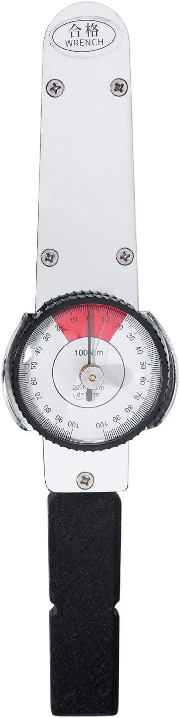 Dial Indicator Torque Wrench, 2-Direction Cursor Spanner Wrench 0-100 N.m, 1/2 Inch Drive Indicating Torque Meter for Auto Assembly Torque Testing