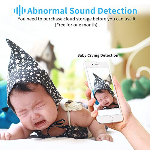 Baby Monitor, 1080P Pet Camera Wireless Security Camera with Motion Detection Human Detection Two Way Audio and Cloud Storage Support 2.4G WiFi Night Vision Remote View for Home Baby Pet - Thumbnail 2