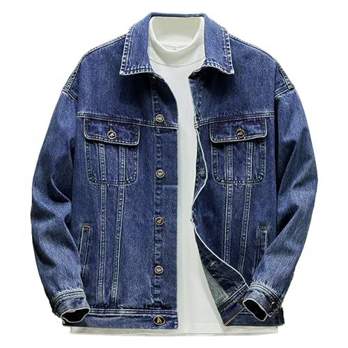 Veste en jean pour homme style usé classique boutonnée DGK