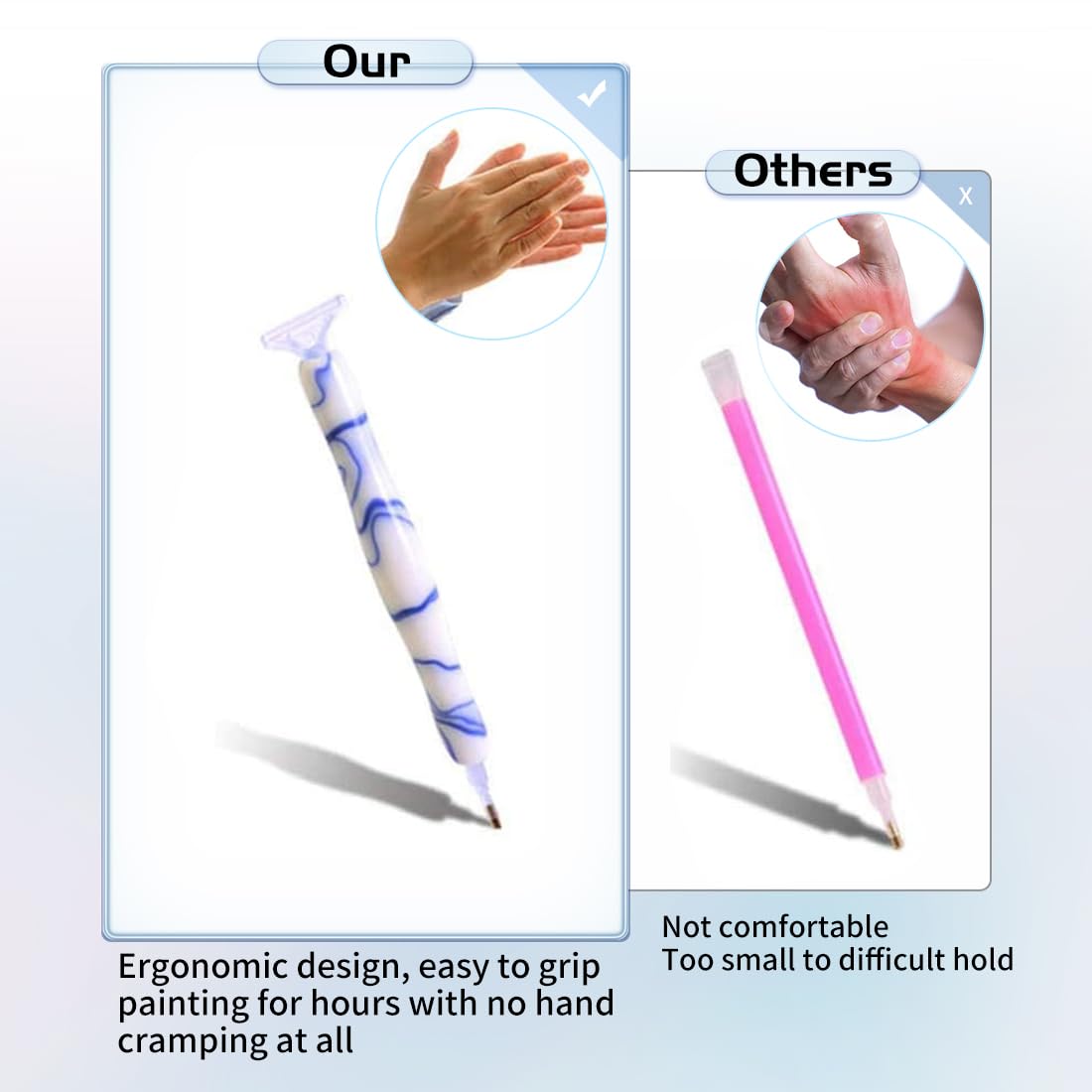 Diamond Painting Penna, Ergonomica Diamond Painting Pen con Testine di Ricambio, Diamond Painting Accessori Kit/Diamond Painting Kit per 5D Diamanti per Pittura,Strass per Nail Art Artigianato DIY