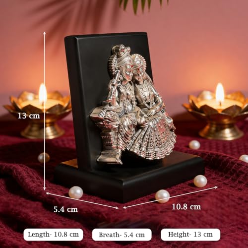 Image of Pure 999 Silver-Plated Radha Krishna Idol | Auspicious Spiritual Gift for Wedding, Anniversary, Housewarming, Puja & Home Temple Decor | Grih Pravesh and Pooja Ghar Gift