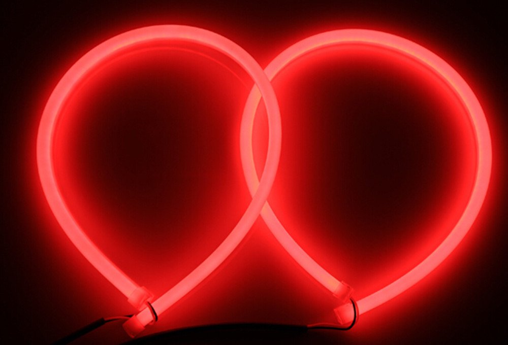 Amazon.co.jp: OUGUAN LED シリコン チューブ ライト 湾曲 赤 30cm 2本