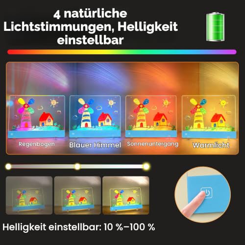 Wiederaufladbare LED Zeichenbrett, 35×26 cm Leuchttafel Schreibtafel – Ansicht 3