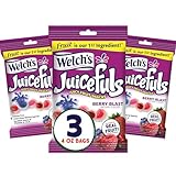 Welch's Juicefuls Juicy Fruit Snacks, Berry Blast, Fruit Gushers, Gluten Free, 4 oz Sharing Size Bags (Pack of 3)