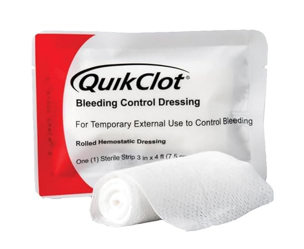 Lightning X Products QuikClot Clotting Gauze - Bleeding Hemmorhage Control Dressing 3" x 48" (4ft) - Public Access Hemostatic