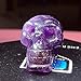 1 Pcs 1.4'' Hand Carved Natural Gemstone Carving Skull Statue Figurine Collectible 34-35mm (Amethyst)