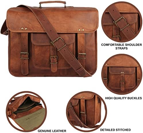 The Vintage Stuff Leather Travel Messenger Office Crossbody Laptop Briefcase College Satchel Computer Bag for Men and women 5 The Vintage Stuff Leather Travel Messenger Office Crossbody Laptop Briefcase College Satchel Computer Bag for Men and women