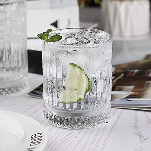 Image of LUXU Farielyn-X Premium Whiskey Glasses Set of 6, Transparent, 370 ML, Whisky Glass, Diamond Design Bar Glass for Drinking Bourbon, Whisky, Scotch Cocktail Tumblers (x YDM-6)