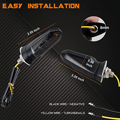 4Pcs Universal Motorcycle Turn Signals, Quasco Front Rear Led Turn Signal Lights Amber Blinkers For Motorbike Scooter Quad Cruiser Off Road Turing #TOP4