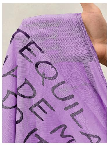 Image of RoseSeek Women's Sheer Mesh Letter Graphic Tees Short Sleeve Crew Neck Y2K Vintage Summer Going Out Crop Tops