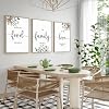 3 Pieces Christian Bible Verse Posters Canvas Wall Art Kitchen Dining Room Wall Decor Bless the Food Before Us Posters Wall Decor Unframed Pictures The Family Beside Us and The Love Between Us Signs