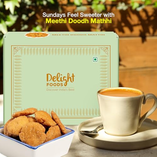Image of Delight Foods Meethi Doodh Mathri (300g) | Milk Mathri | Ready to Eat Evening Tea Time Snacks | Healthy | Crispy Indian Sweet Snacks