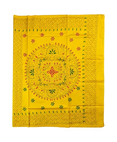 Image of Women's Kantha Stitch Handloom Cotton Silk Saree with Blouse Piece