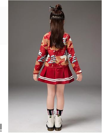 2-piece Girl's Hanfu Dress Chinese Tang Suit Dress Performing Costumes Hanbok for Kids