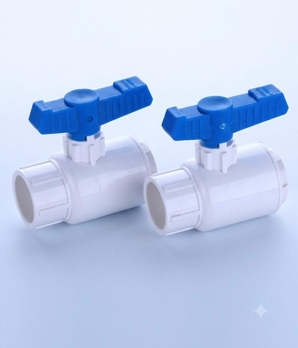 UPVC Ball Valve 3/4 INCH with Blue Handle, 2 Pack | Slip Socket End, Flow Control, Plumbing Fitting, Water Supply, Easy Operation-image-15