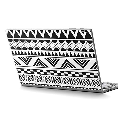 igsticker Surface Book / Book2 / Book3 13.5inch ブック2 専用 スキンシール サーフェス ブック2 カバー ケース フィルム ステッカー アクセサリー 保護 010277 トライバル柄 模様 白 黒