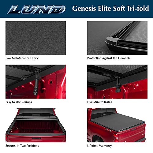 Lund Genesis Elite Tri-Fold Soft Folding Truck Bed Tonneau Cover | 958173 | Fits 2015 - 2020 Ford F-150 6' 7" Bed (78.9") #TOP3