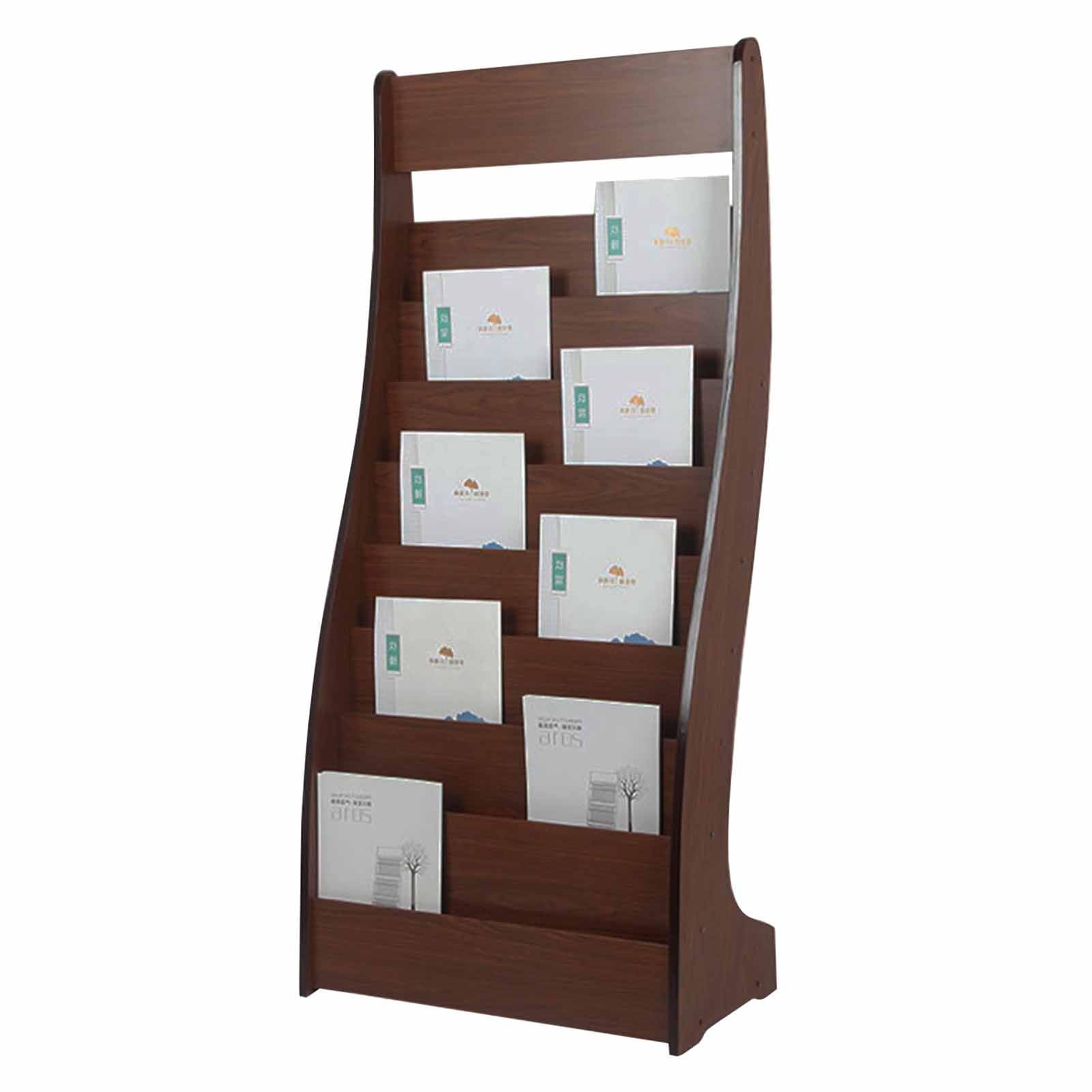 Support de Rangement pour Magazines à 8 Niveaux, présentoir de littérature en Bois Robuste, Porte-brochures pour Salle d'attente/Zones de réception/école (Rouge)