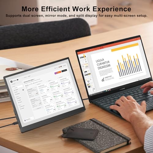 Image of Topmonitor 14 inch Portable Monitor Touchscreen, 1200P FHD IPS Travel Monitor with Tempered Glass,10-Point Touch, Dual Speakers & Kickstand, USB-C HDMI External Monitor for Laptop MacBook Phone PS5 Switch