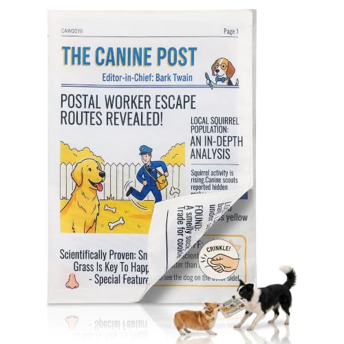 CAWOOYII 2-Pack Crinkle Dog Toy Newspaper Newspaper Dog Toy Stuffing-Free No Squeak Interactive Tug Toy Durable Dog Chew Toy with 420D Reinforced Oxford Dog Gift Blue-Yellow Canine Vision 16x11