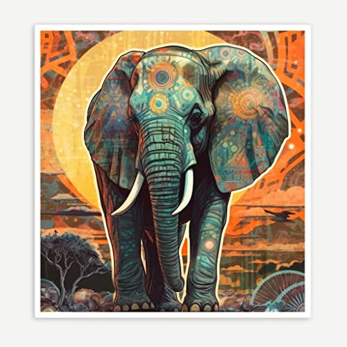 Image of Yoonek Graphics Elephant Vinyl Decal Sticker for Car Window, Laptop, and More. #1937Option22-4