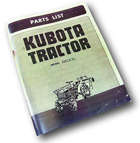 Kubota B6000 Tractor Parts Manual Catalog List Exploded Views Engine Injector