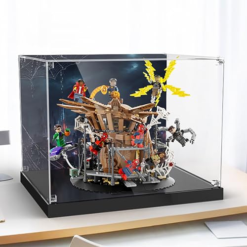 Vitrina acrílica para el modelo de escena de combate Spider-Man 76261, resistente al polvo, transparente (no incluye maqueta)