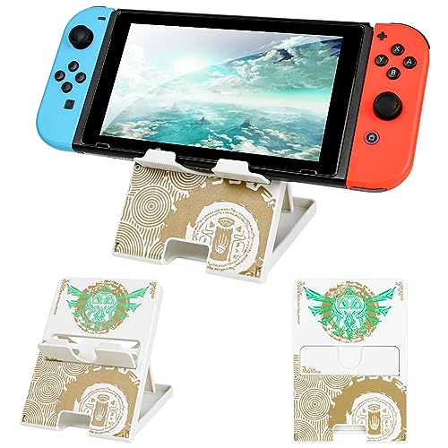 DLseego Stand Compatible with Switch/Switch OLED/Switch Lite,Foldable Switch Stand Compact Design Adjustable Playstand for Switch Console-White