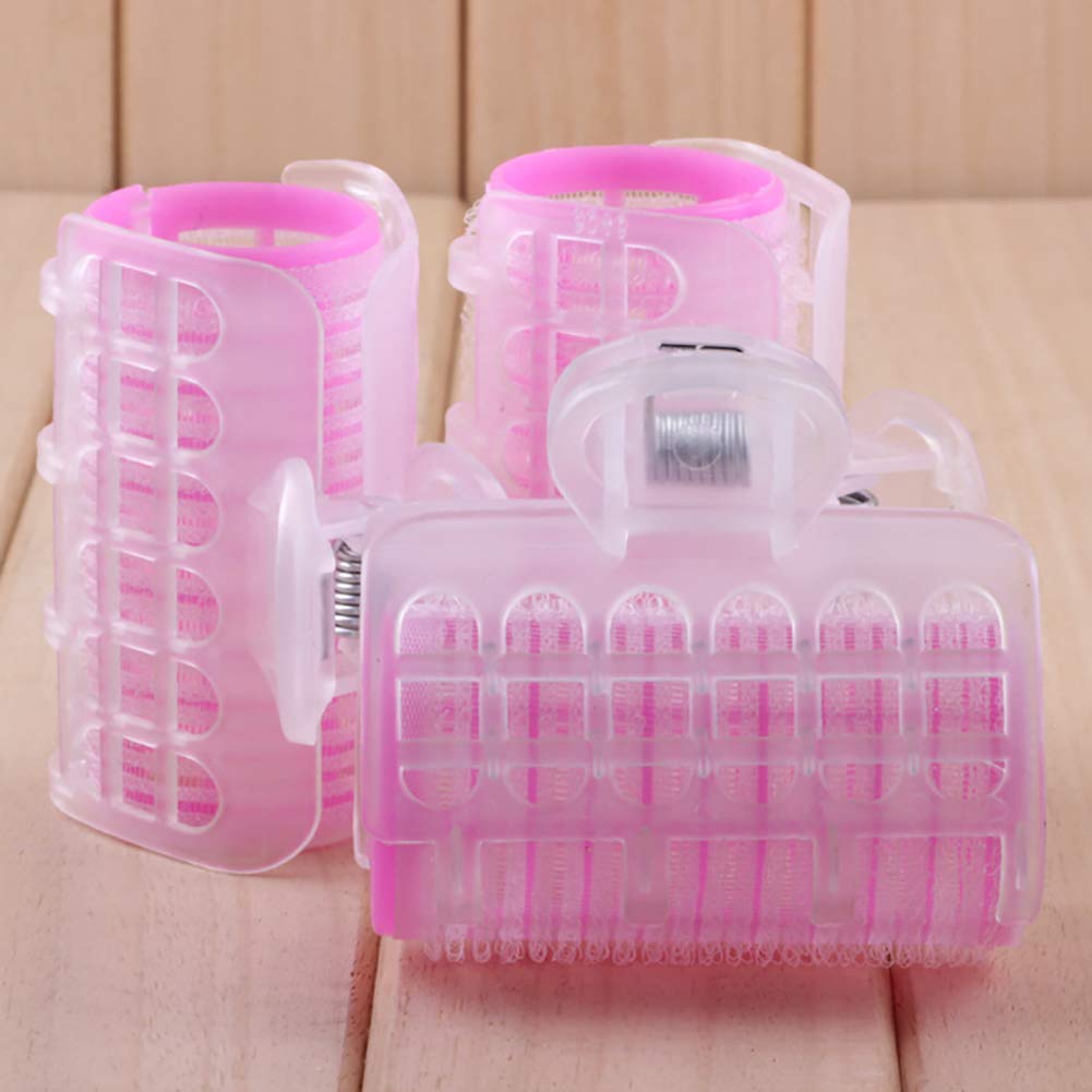 Yinhing Samoprzylepne Lokówki do Włosów Rolki Samoprzytrzymujące Antypoślizgowa Spinka do Włosów z Tworzywa Sztucznego do Salonu Domowego (PINK)