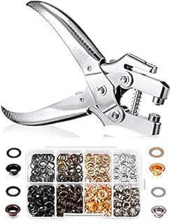 3/16 Inch Grommet Tool Kit Grommet Eyelet Plier Set Eyelet Hole Punch Pliers Grommet Hand Press Pliers with 200 Pieces of Grommets Eyelets for Shoes Clothes Bags Craft Supplies