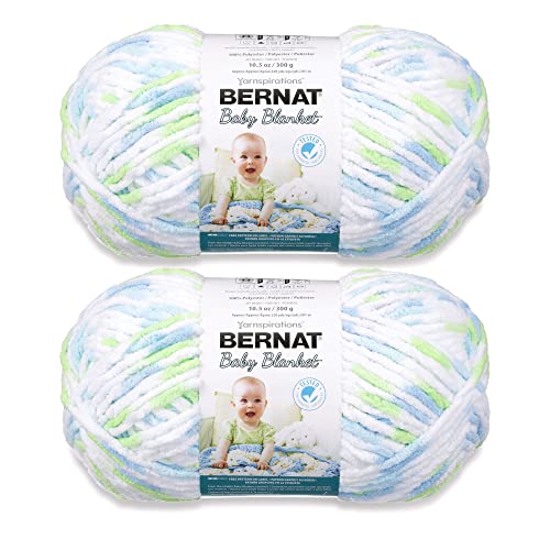 Image of Bernat Baby Blanket Funny Prints Yarn - 2 Pack of 300g /10.5oz - Polyester - 6 Super Bulky - 220 Yards - Knitting /Crochet