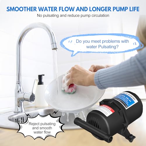 Image of ECO-WORTHY 0.75L 125PSI Pre-Pressurized Accumulator Tank Pressure Storage Vessel Hold Water Under Pressure Water Pump Flow Control Internal Bladder 25oz for RV Boat Marine Caravan