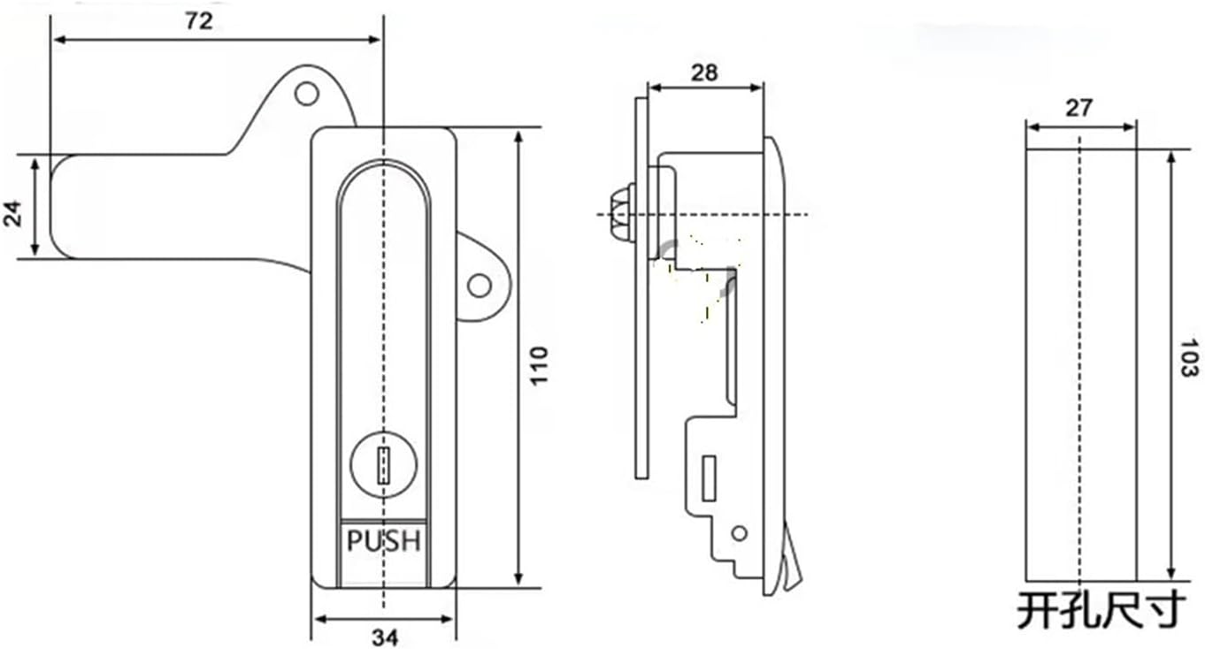 AB103 Mechanical Equipment Lock Iron Cabinet Distribution Box Control Flat(Zinc Alloy)