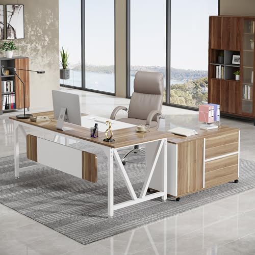 Tribesigns-708-Executive-Desk-with-354-File-Cabinet-Combo-Modern-L-Shaped-Computer-Desk-Extra-Large-Workstation-with-3-Drawers-and-Open-Storage-Business-Furniture-Set-for-Home-Office-White