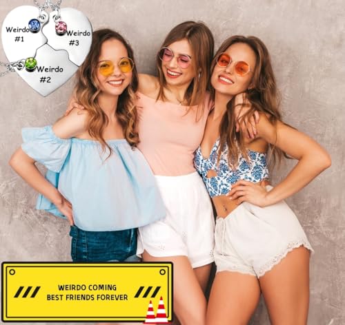 Friendship Necklace Matching Weirdo Heart Pendant Best Friend Necklace for Girls Women BFF Necklace Jewelry Gifts2