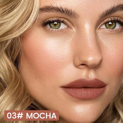 Image of evpct Longwear Liquid Lip Liner Stain Marker Pen Long Lasting Waterproof, Nude Brown Mocha Matte Semi Permanent 24 Hour Lip Liner and Lipstick Combo, Color Stay Lipliner All Day, Lips Stain peel off