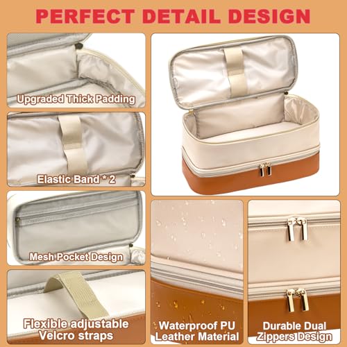 Travel Carrying Case for Hair Dryer Shark Flexstyle FlexFusion Airwrap Brush Double Layer Storage Bag Hair Accessories Tools Storage Case for Revlon Hairdryer Styler/Shark SpeedStyle Organizer Bag - Image 5